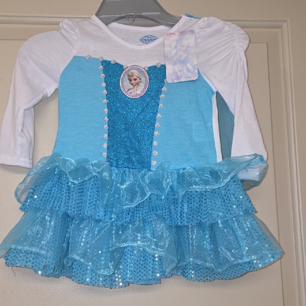 Disney Frozen Sparkling Blue and White Dress